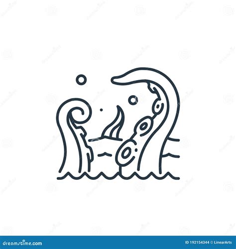 Kraken Icon Vector from Pirate Concept. Thin Line Illustration of ...