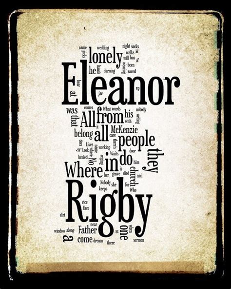 "Eleanor Rigby" -The Beatles | Beatles lyrics, Lyrics to live by ...