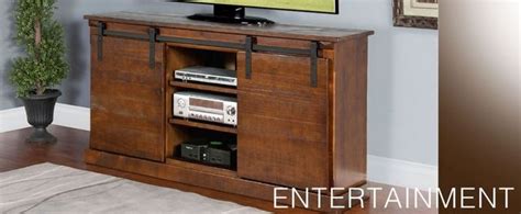 Sunny Designs™ Dark Chocolate 65" TV Console with Barn Door | Evans ...