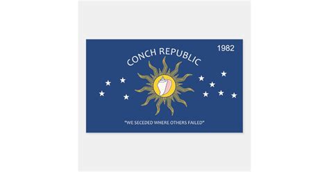 Conch Republic Flag Rectangular Sticker | Zazzle