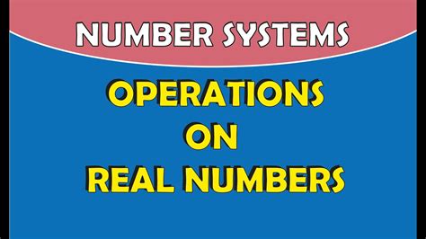 Number Systems | Operations On Real numbers | Maths | Letstute - YouTube