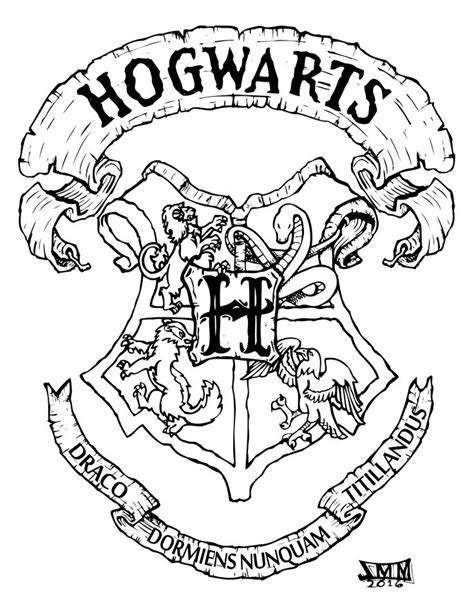 hOGWARTS CREST COLORING PAGE, COULDN'T FIND ONE I LIKED SO I DO IT ...