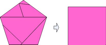 how to dissect a pentagon into a square