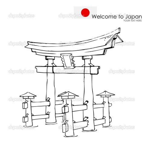 tori gate line drawing - Google Search | Torii gate, Tori gate, Japan