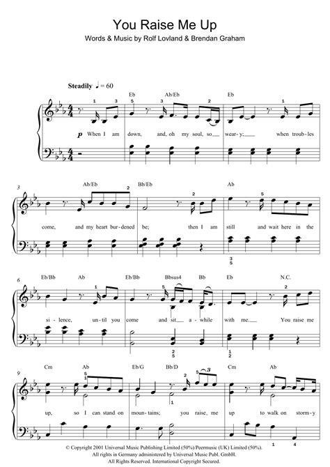 You Raise Me Up | Sheet Music Direct