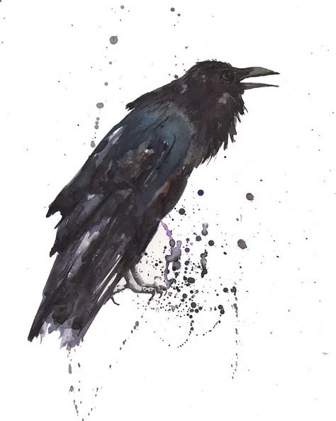 Raven black bird gothic art Painting by Alison Fennell | Pixels