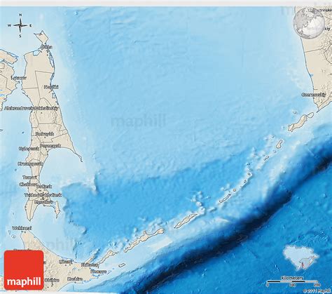 Shaded Relief 3D Map of Sakhalin Oblast