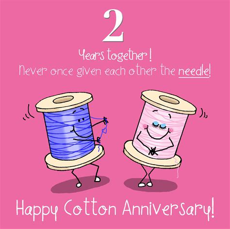 2nd Anniversary Greetings Card - Happy Cotton Anniversary | eBay