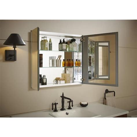 KOHLER 30-in x 26-in Rectangle Surface/Recessed Mirrored Medicine Cabinet in the Medicine ...