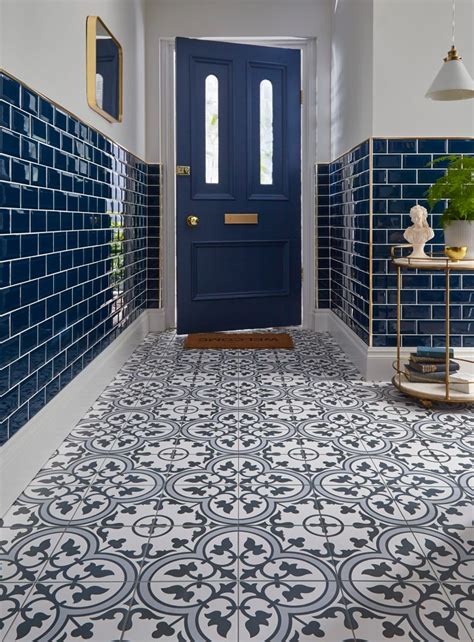 Interior Design Inspiration: Pantone 19-4052 Classic Blue Tiles by Walls and Floors | Patterned ...