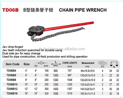 Api 6" Chain Tong Chain Pipe Wrench Made In China - Buy 6" Chain Tong,Chain Pipe Wrench,Chain ...