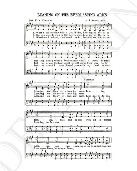 Leaning on the Everlasting Arms Hymn Lyrics Hymnal Sheet Sheet Music ...