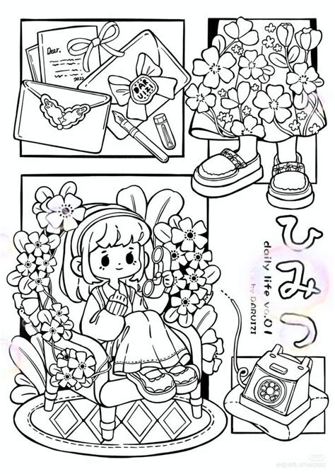 Manga Coloring Book, Doodle Coloring, Coloring Book Pages, Doodle Art Designs, Cute Doodle Art ...