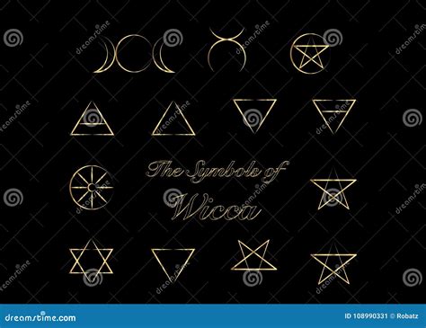 Golden Set of Witches Runes, Wiccan Divination Symbols. Ancient Occult Symbols, Isolated on ...