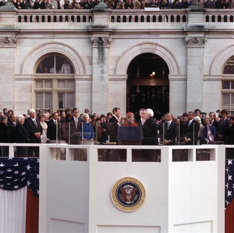 Ronald Reagan Takes The Oath Of Office - 1981 Photograph by War Is Hell Store