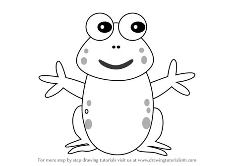 How to Draw a Frog for Kids (Animals for Kids) Step by Step | DrawingTutorials101.com