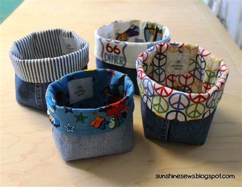 SunShine Sews...: Recycled Denim Fabric Baskets