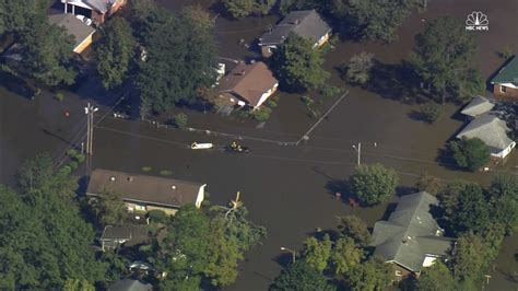 Aerial Footage Shows Extensive North Carolina Flooding