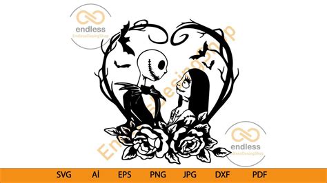 Jack and Sally Svg, Halloween Svg, Jack Skellington Svg, Digital Download, Nightmare Svg, Jack ...