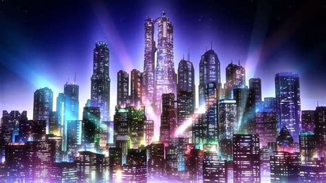 Anime City, Scenery, Anime, Light, Big, Lights, City, HD wallpaper | Peakpx