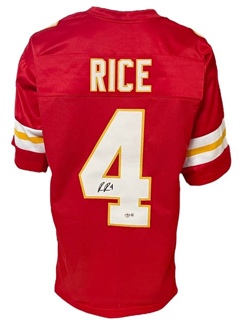 Kansas City Chiefs Rashee Rice Autographed Pro Style Red Jersey BAS ...