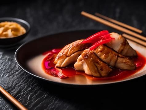 Premium AI Image | Photo of Chicken Teppanyaki in thinly sliced chicken