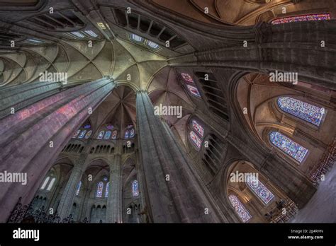 Interior view of Bourges Cathedral (France Stock Photo - Alamy