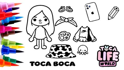 Drawing Toca Boca clothes and things / How to draw Toca Life world ...