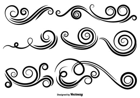 Swirls decor design vector set eps | UIDownload