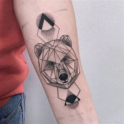 Bear Geometric Tattoo - Minimalist Tattoos | Geometric tattoo, Bear ...