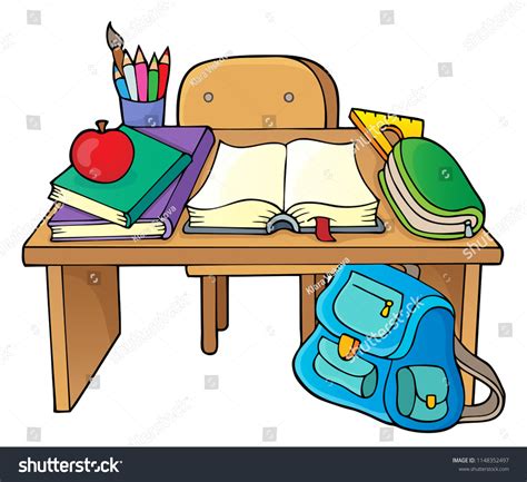 School Desk Theme Image 1 Eps10 Stock Vector (Royalty Free) 1148352497 | Shutterstock