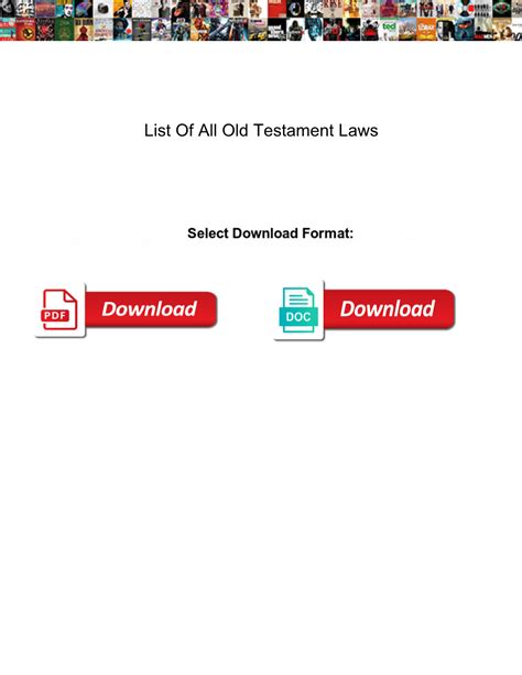 List of All Old Testament Laws - DocsLib