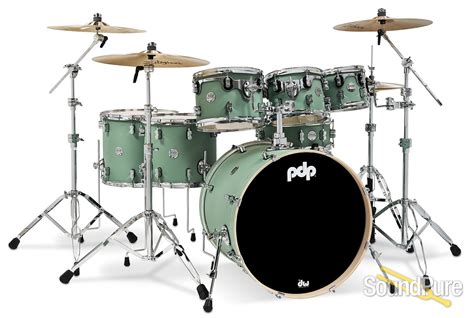 PDP 7pc Concept Maple Drum Set - Satin Seafoam | Soundpure.com