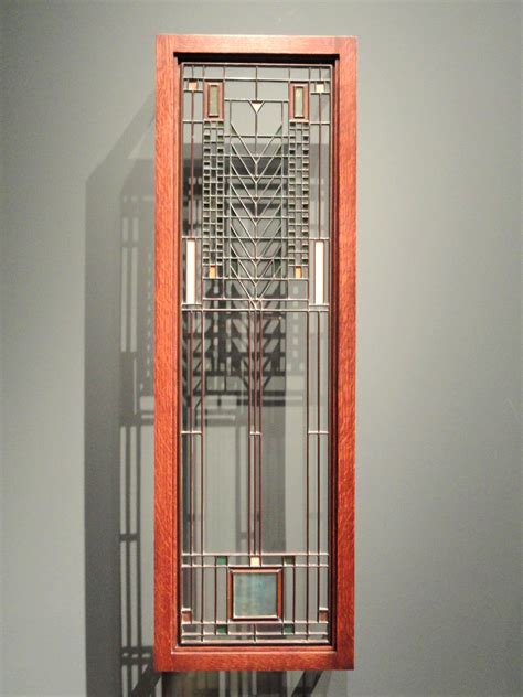 File:Casement Window, about 1904, Frank Lloyd Wright, American, leaded glass in metal frame ...