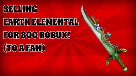 SELLING EARTH ELEMENTAL TO A FAN!!! [800 ROBUX] (ROBLOX ASSASSIN) - YouTube