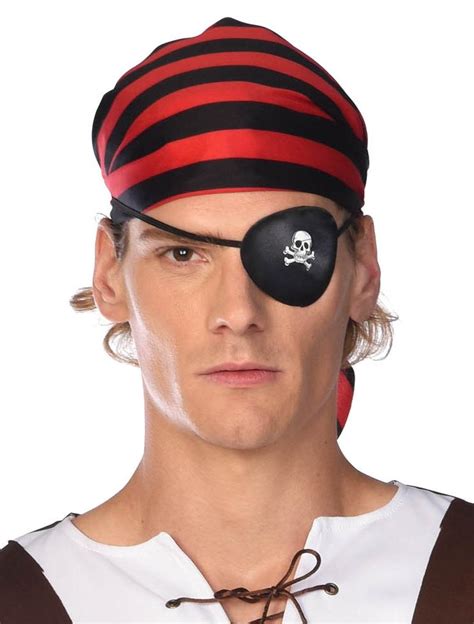 Pirate Eyepatch Black with Skull Print