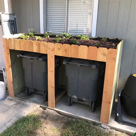 Outdoor Trash Bin / Garbage Can Enclosure & Raised Planter Bed - Etsy ...