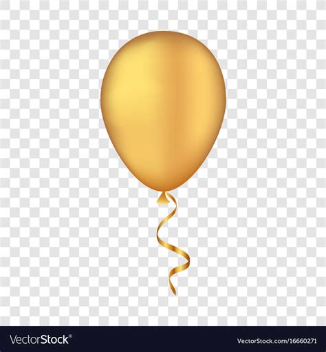 Gold balloon on a transparent background Vector Image