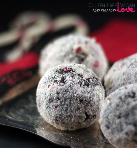 Gluten-Free Vegan Chocolate Peppermint Candy Cane Balls