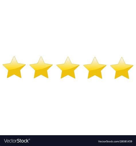 5 gold stars rating Royalty Free Vector Image - VectorStock