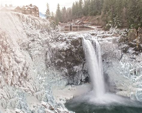 Winter freeze Snoqualmie Falls by ImagesbyDougParrott on Etsy