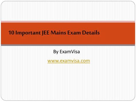 10 important jee mains exam details | PPT