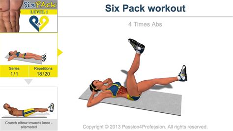 4 weeks Six Pack Abs workout Level 1 - YouTube