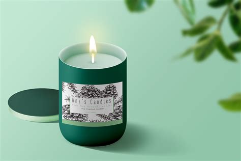 pine scented candle on Behance