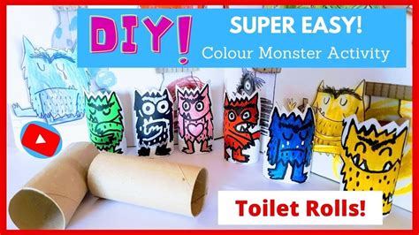 The Colour Monster - Easy craft activity tutorial using toilet roll tubes! - YouTube