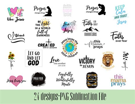 Christian Sublimation Designs PNG, PNG Christian Tshirt Design Bundle ...