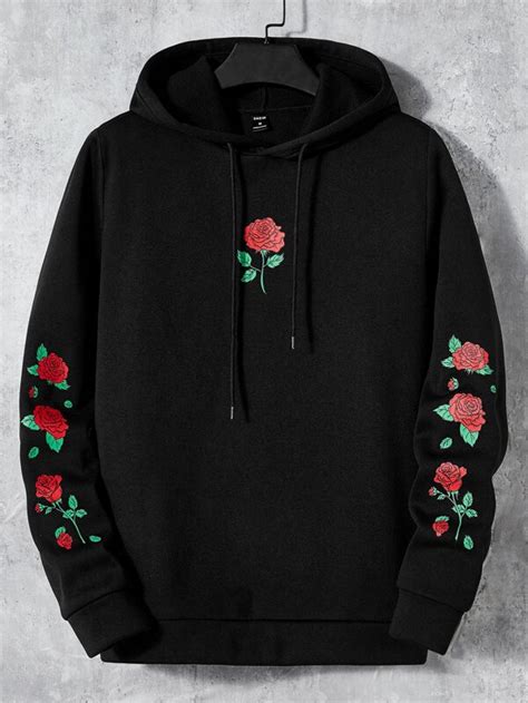 Manfinity Men Floral Print Drawstring Hoodie | SHEIN USA