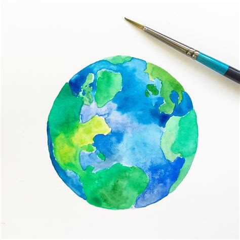 Planet Earth watercolour painting, framed watercolor painting, Mother ...