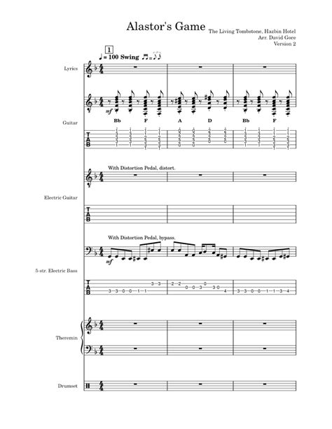 Alastor's Game - The Living Tombstone Sheet music for Piano, Guitar ...