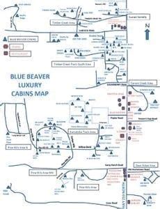 blue beaver luxury cabins map - Blue Beaver Cabins